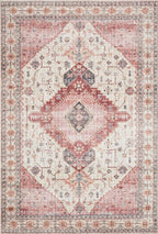 Loloi Skye Collection SKY-02 Ivory/Berry 7' x 9' Oval Area Rug - Image 3