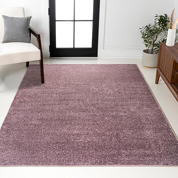 JONATHAN Y Haze Solid Low-Pile Light Purple Indoor Area Rug 12x15, Minimalist by JONATHANY
