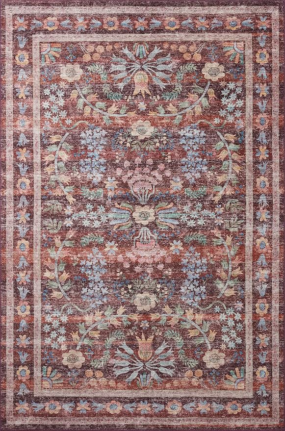 Loloi Rifle Paper Co. Maison Collection MAO-06 Red 7'-6" x 9'-6", .19" Pile - Image 3
