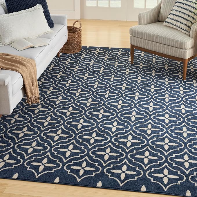 Nourison Home Nourison Essentials Navy Ivory 8' x 10' Area Rug by NourisonHome