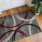 Rugshop Modern Wavy Circles Design Non-Shedding Accent Rug, Carpet - Image 8
