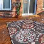 CAMILSON Indoor Outdoor Rug 10x14 Bohemian Medallion Floral Area Rugs - Image 8