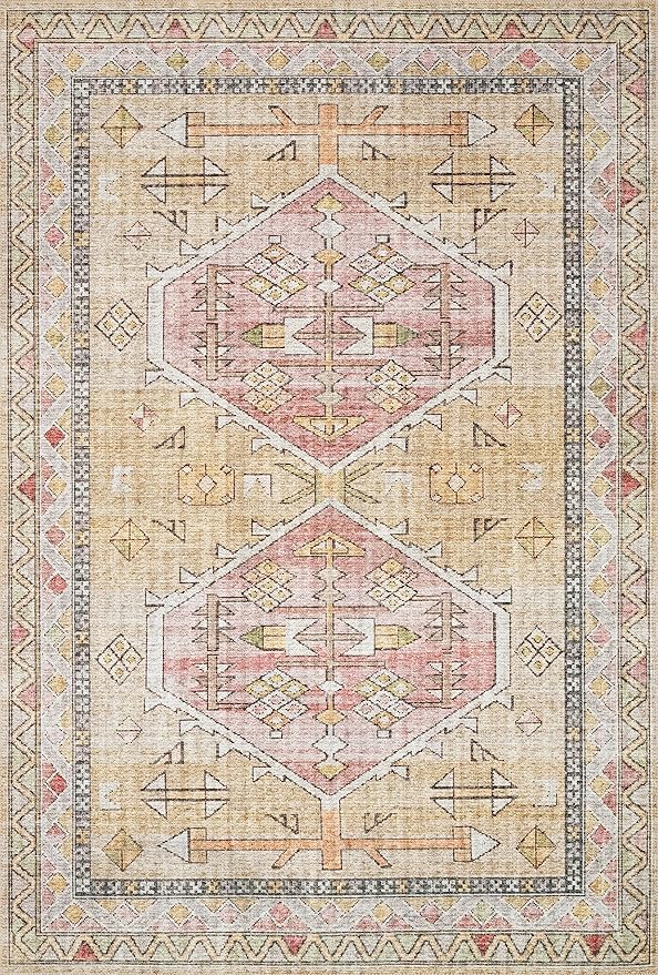 Loloi Skye Collection SKY-04 Gold/Blush 9'-0" x 12'-0" Area Rug - Image 2