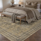 5x7 Brown Black Area Rug for Living Room Washable Vintage Distressed Carpet - Image 4