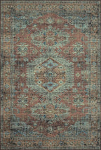 Loloi Skye Collection SKY-07 Terracotta/Sky 9'-0" x 12'-0" Area Rug - Image 3