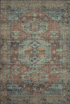 Loloi II Skye Collection SKY-07 Terracotta/Sky 5'-0" x 7'-6" Area Rug - Image 3