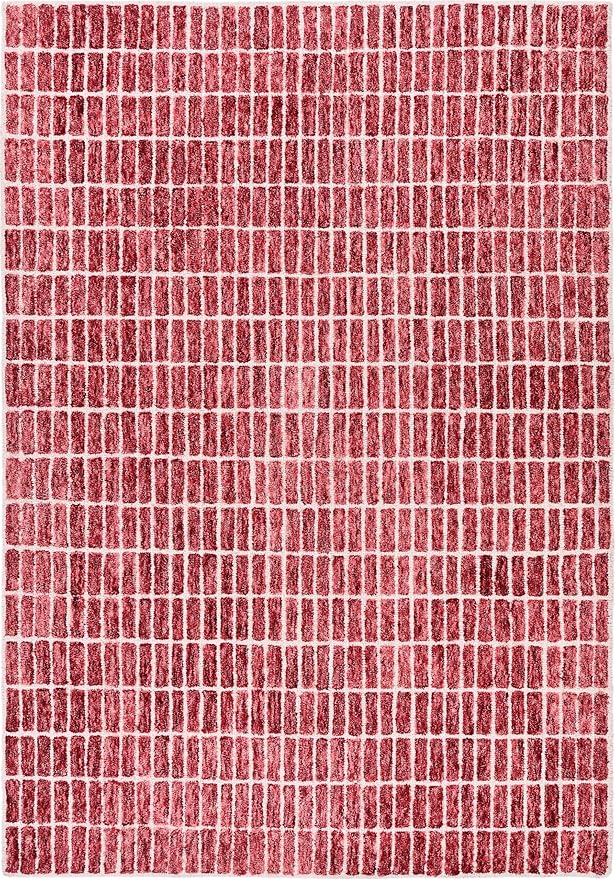 Hand-Tufted 100% Wool Area Rug – Unique Modern Geometric Grid Pattern, Soft by RestorationandRenovation