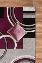 GLORY RUGS Area Rug Modern 8x10 Purple Soft Hand Carved Contemporary Floor - Image 4