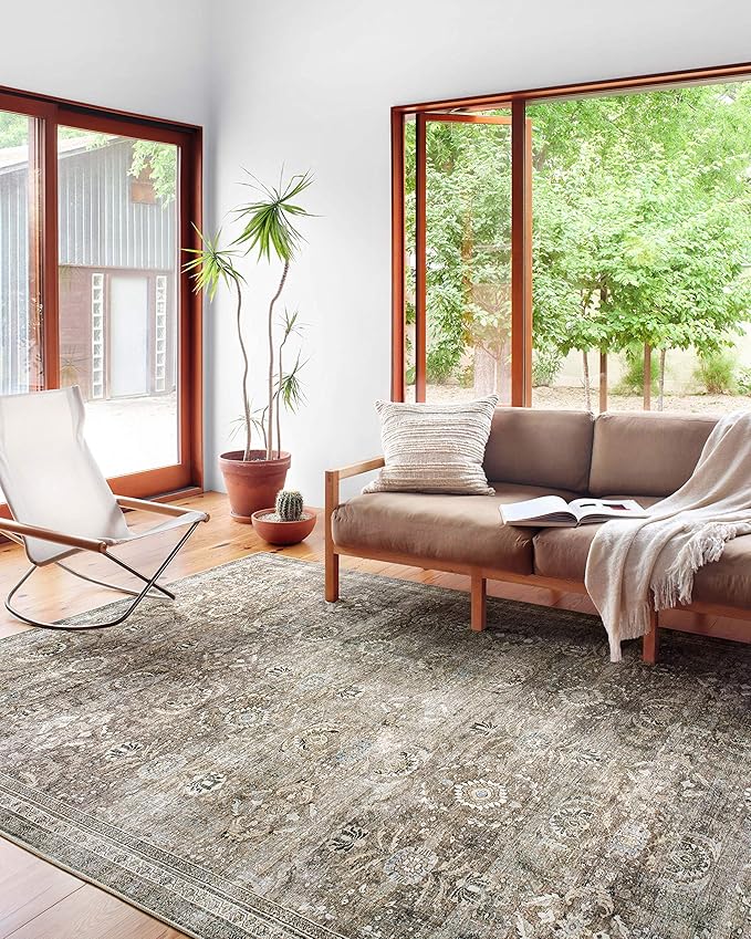 Loloi Layla Collection LAY-13 Antique/Moss 2'-6" x 12'-0" .13" Thick Runner Rug - Image 3