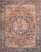 Loloi Layla Collection LAY-08 Red/Navy 9'-0" x 12'-0" .13" Thick Area Rug - Image 3