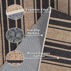 Striped Easy Jute Rug 3x5 Outdoor Entryway Rug Washable Area Rugs - Image 5