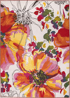 Rugshop Modern Bright Flowers Non-Slip Area Rug 5 X 7 Multi - Image 3