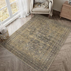 5x7 Brown Black Area Rug for Living Room Washable Vintage Distressed Carpet - Image 9