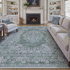 8x10 Area Rug Gray Washable Vintage Distressed Living Room Carpet Large Bedroom - Image 5