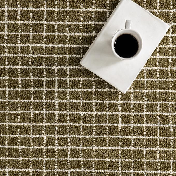 Rugs USA 9'6" x 13'6" Melrose Checked Wool Indoor Area Rug, Contemporary - Image 6