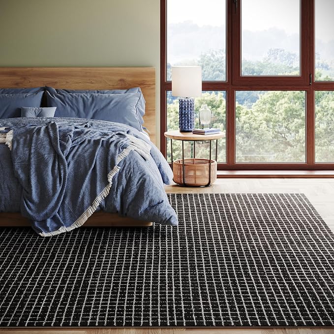 Rugs USA 6x9 Melrose Checked Wool Indoor Area Rug, Contemporary Farmhouse - Image 9