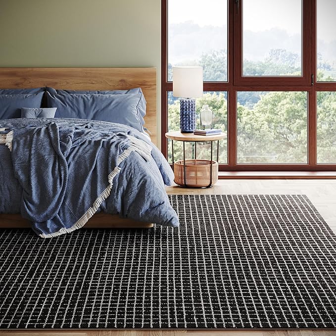 Rugs USA 5x8 Melrose Checked Wool Indoor Area Rug, Contemporary Farmhouse - Image 9
