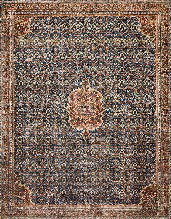 Loloi Layla Collection LAY-09 Cobalt Blue/Spice 3'-6" x 5'-6" .13" Thick Accent - Image 3