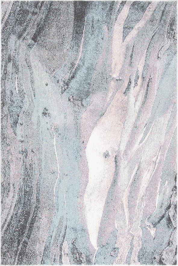 SAFAVIEH Glacier Collection 6'7" x 9' Pink / Blue GLA126U Modern Abstract - Image 3