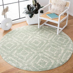 SAFAVIEH Adirondack Collection 6' Round Green/Ivory ADR131Y Modern Diamond by SAFAVIEH