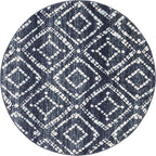 SAFAVIEH Adirondack Collection 3' Round Navy/Ivory ADR131N Diamond Distressed - Image 3