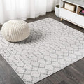 JONATHAN Y Boho Vintage Diamond Cream/Gray Square Area Rug 7X7 ft, Moroccan Hype by JONATHANY