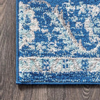 JONATHAN Y Boho Vintage Cream/Blue Indoor Area Rug, Bohemian Flair Medallion - Image 9