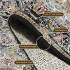 Washable Area Rug 3' x 5 ' Vintage Traditional Persian Mat - Image 6