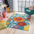 Well Woven Modern Rug Daisy Flowers Blue 3'3" x 5' Floral Accent Area Rug by WellWovenRugs
