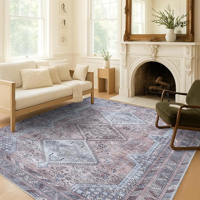 Washable Area Rug. Modern Farmhouse. Vintage. Turkish. Bohemian. Distressed. - Image 8