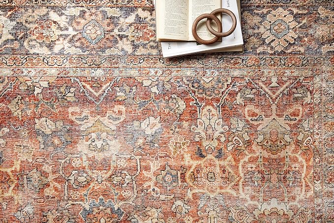 Loloi Layla Collection LAY-02 Spice/Marine 2'-6" x 12'-0" .13" Thick Runner Rug - Image 3
