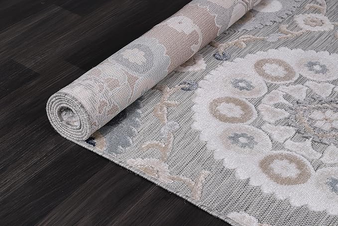 CAMILSON Indoor Outdoor Rug 9x12 Bohemian Medallion Floral Area Rugs - Image 6