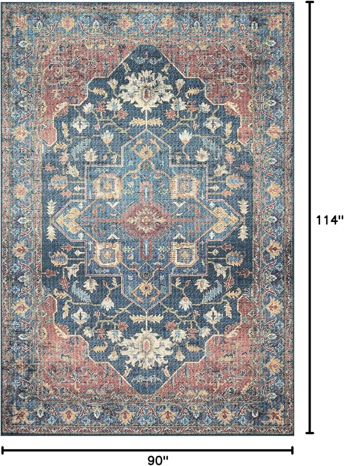 Loloi II Skye Collection SKY-08 Denim/Brick 7'-6" x 9'-6" Area Rug - Image 2