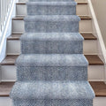Well Woven Custom Size Hallway & Stair Runner- Harlow Pompeii Light Blue 31 by WellWovenRugs