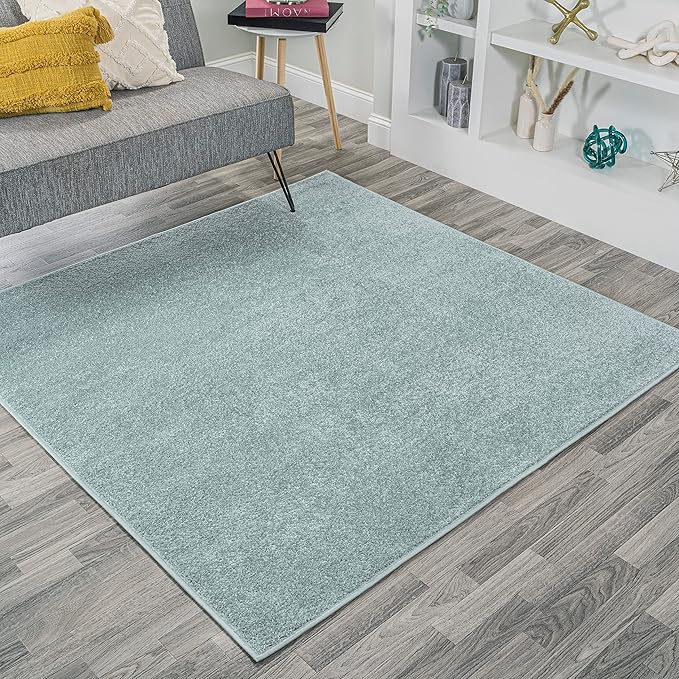 Eyely UES100S-9SQ Supersoft Haze Solid Low-Pile Indoor Area Rug, Minimalist by eyely