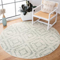 SAFAVIEH Adirondack Collection 6' Round Ivory/Green ADR131X Modern Diamond by SAFAVIEH
