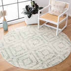 SAFAVIEH Adirondack Collection 6' Round Ivory/Green ADR131X Modern Diamond by SAFAVIEH
