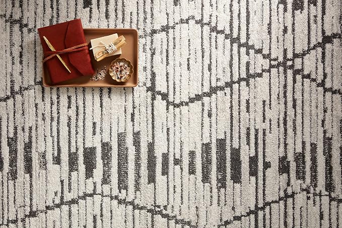 Loloi Kamala Collection KAM-02 Charcoal/Dove 9'-2" x 13' Area Rug - Image 9