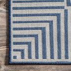 Nuloom Asha Navy/Ivory, Striped Border, Soft and Cozy, High Traffic, Stain - Image 9