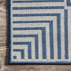 Nuloom Asha Navy/Ivory, Striped Border, Soft and Cozy, High Traffic, Stain - Image 4
