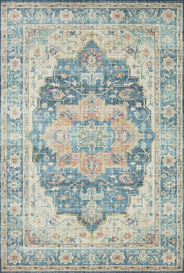 Loloi Skye Collection SKY-12 Ocean/Multi 6'-0" x 9'-0" Area Rug - Image 3