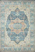 Loloi Skye Collection SKY-12 Ocean/Multi 6'-0" x 6'-0" Round Area Rug - Image 3