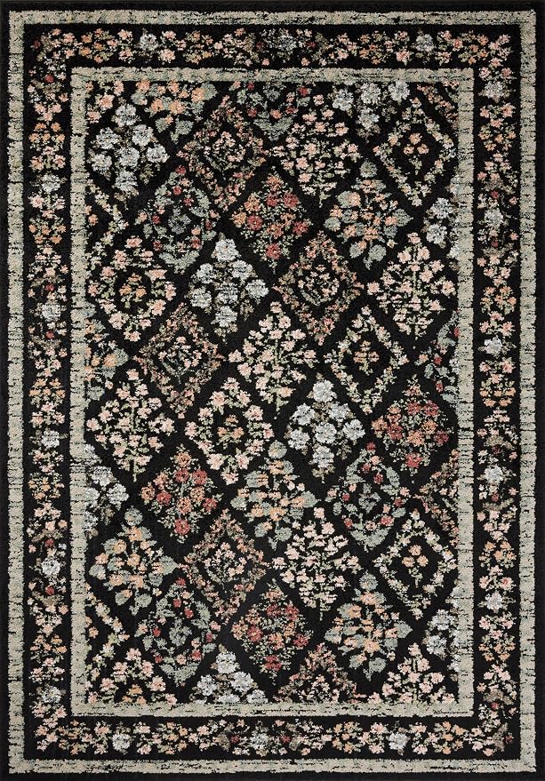 Loloi Rifle Paper Co. Laurel Collection LAU-04 Black/Multi 6'-6" x 9'-2" Area - Image 3