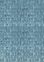Rugs.com Lattice Trellis Collection Rug – 10' x 14' Blue Low-Pile Rug Perfect - Image 3