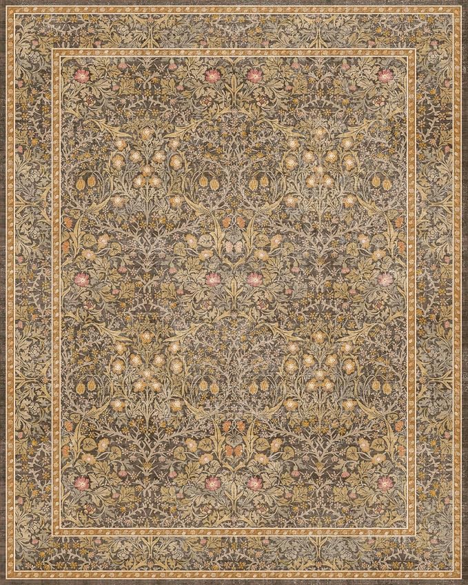 Vintage Floral Living Room Rug 8x10, Dining Room Under Kitchen Table, Oriental - Image 2