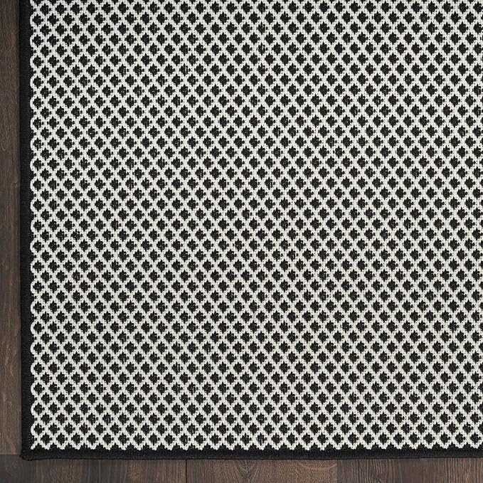 Nourison Home Courtyard Black White 2' x 6' Area Rug - Image 4