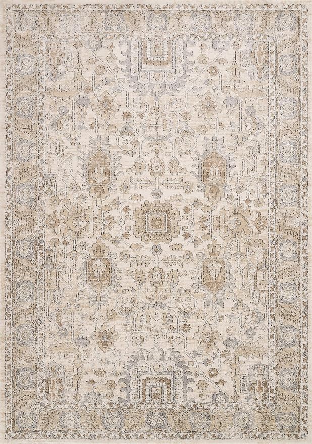 Loloi Teagan Collection TEA-03 Ivory/Sand 5'-3" x 7'-6" Area Rug, Soft Neutral - Image 5