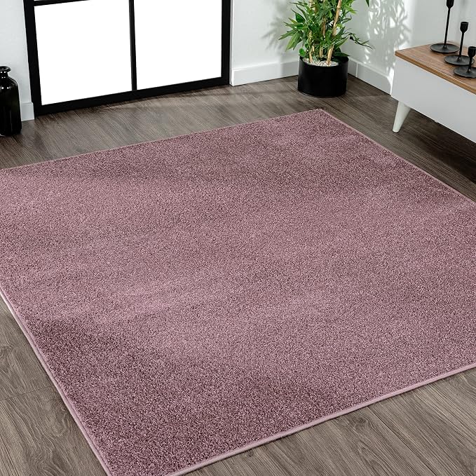 Eyely UES100R-7SQ Supersoft Haze Solid Low-Pile Indoor Area Rug, Minimalist by eyely