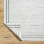 Mark&Day Wool Rugs, 2x8 Janmichael Solid and Border Gray/Ivory Runner Area Rug - Image 4