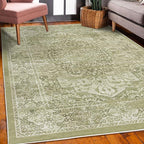 Ambesonne Victorian Decorative Rug, Floral Swirls Weathered Look Blooming - Image 3
